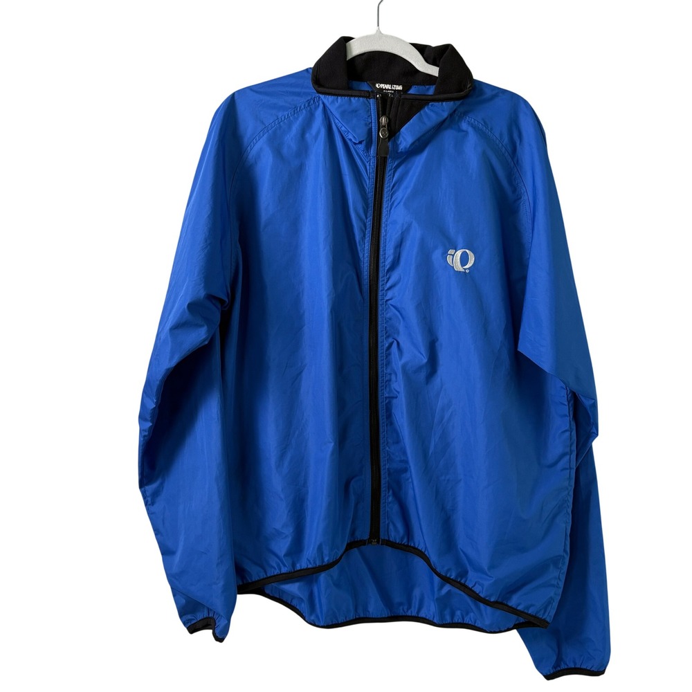 Pearl Izumi Cycling Windbreaker Jacket Mens XL Blue Reflective Full Zip Vintage